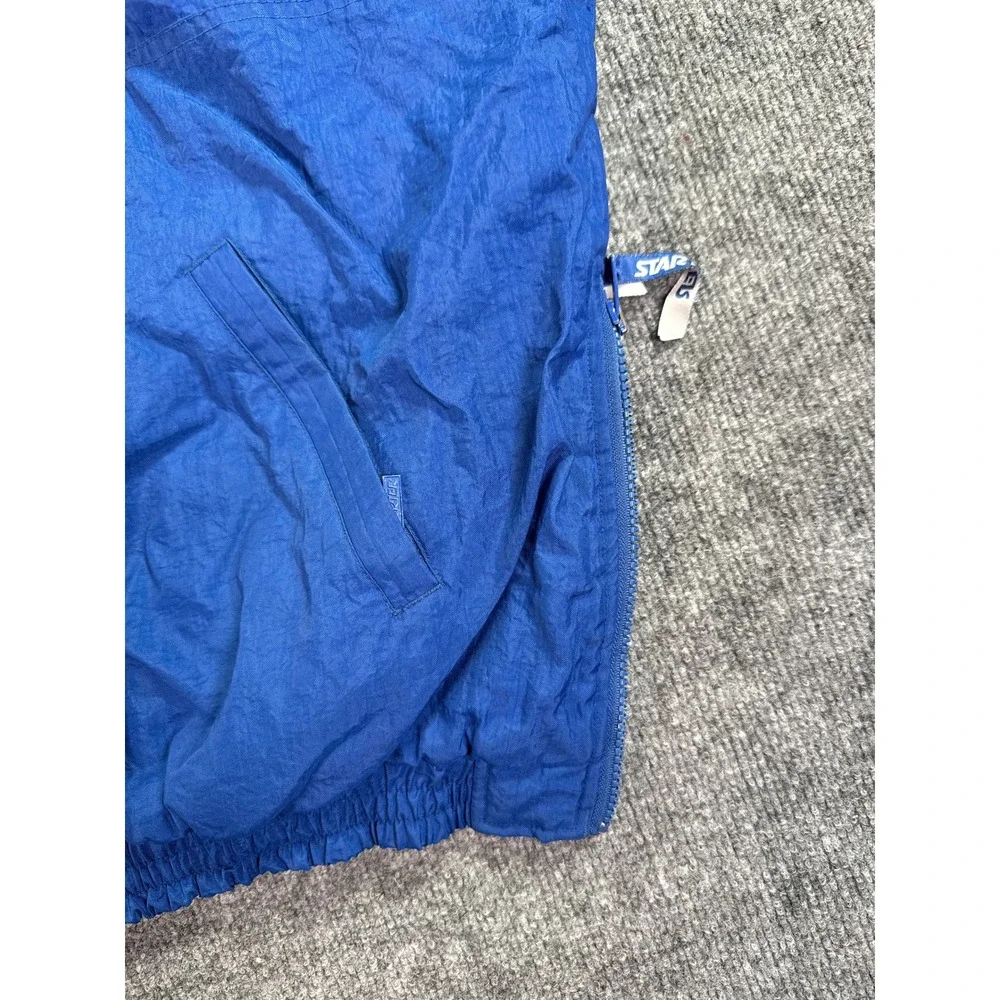 Vintage Starter Kansas Jayhawks Jacket Mens XL Blue‎ 90s Puffer Anorak KU NCAA